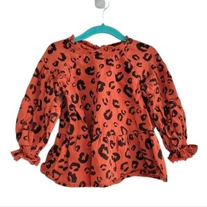 Art Class Orange Leopard Print Blouse‎ Tunic